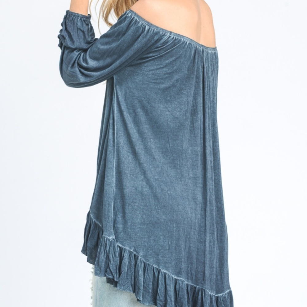 Mauve Off Shoulder Boho Top 18009 - Picture 5 of 8